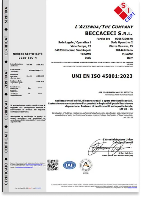 Certificazione ISO 45001:2023 — logo certificazione