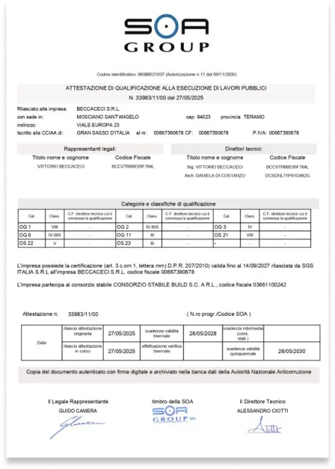 Attestazione SOA — logo certificazione