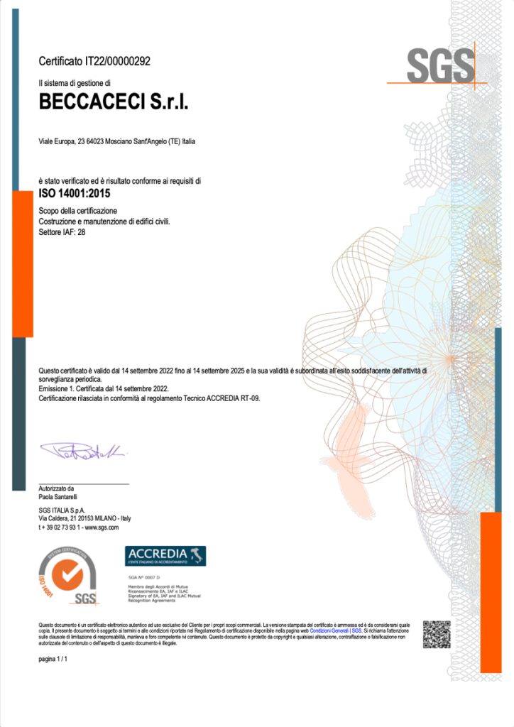 Certificazioni Beccaceci | ISO 14001