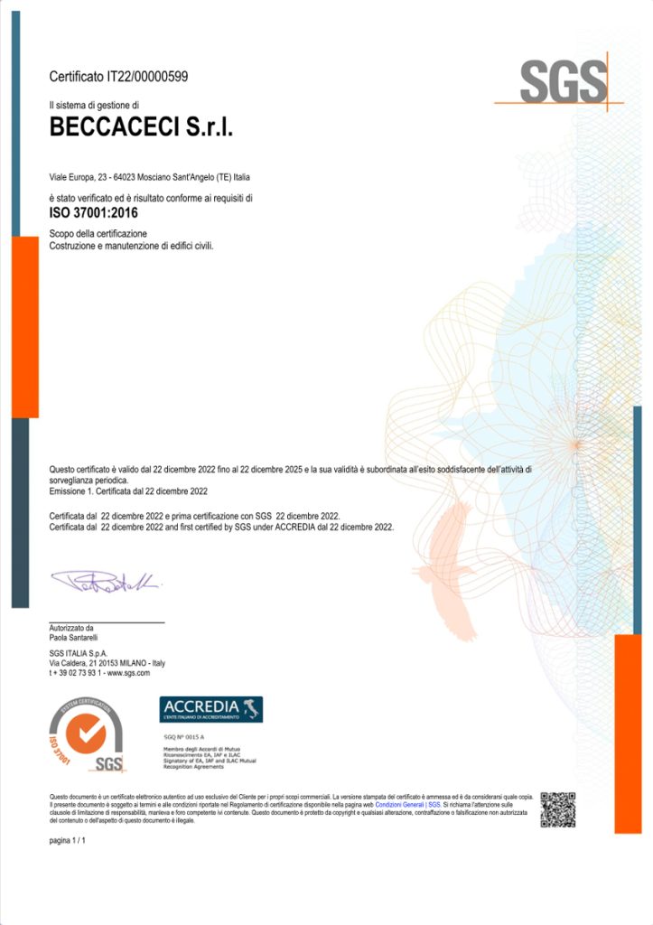 Certificazioni Beccaceci | ISO 45001